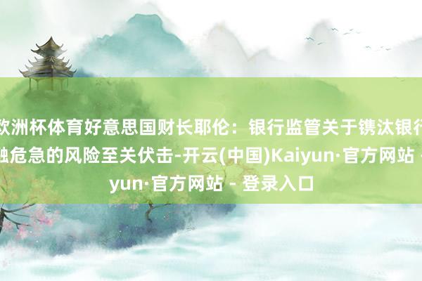 欧洲杯体育好意思国财长耶伦：银行监管关于镌汰银行倒闭、金融危急的风险至关伏击-开云(中国)Kaiyun·官方网站 - 登录入口