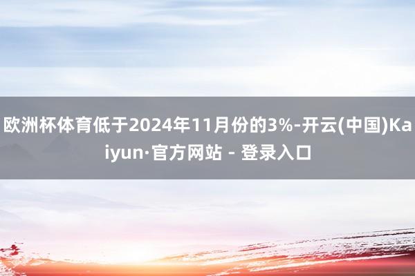 欧洲杯体育低于2024年11月份的3%-开云(中国)Kaiyun·官方网站 - 登录入口