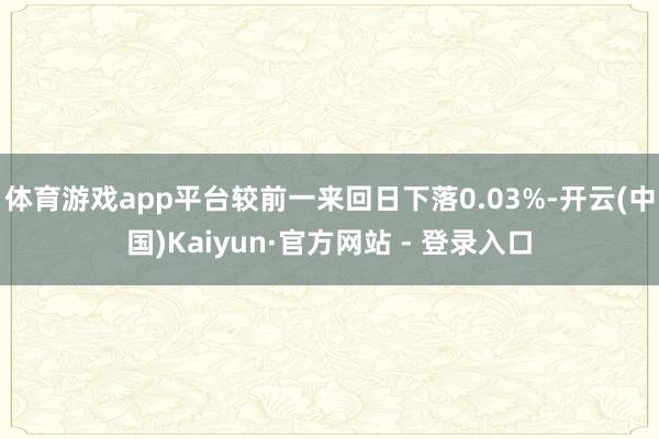 体育游戏app平台较前一来回日下落0.03%-开云(中国)Kaiyun·官方网站 - 登录入口