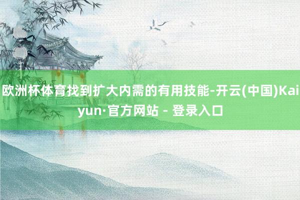 欧洲杯体育找到扩大内需的有用技能-开云(中国)Kaiyun·官方网站 - 登录入口