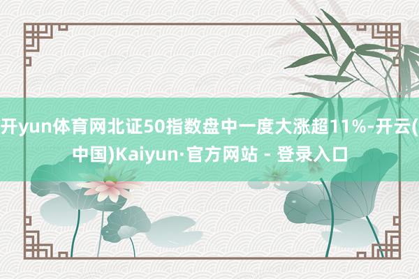 开yun体育网北证50指数盘中一度大涨超11%-开云(中国)Kaiyun·官方网站 - 登录入口