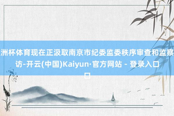 欧洲杯体育现在正汲取南京市纪委监委秩序审查和监察造访-开云(中国)Kaiyun·官方网站 - 登录入口