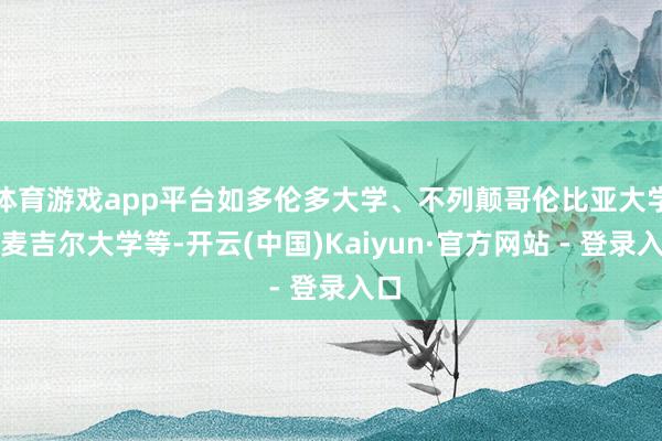 体育游戏app平台如多伦多大学、不列颠哥伦比亚大学、麦吉尔大学等-开云(中国)Kaiyun·官方网站 - 登录入口