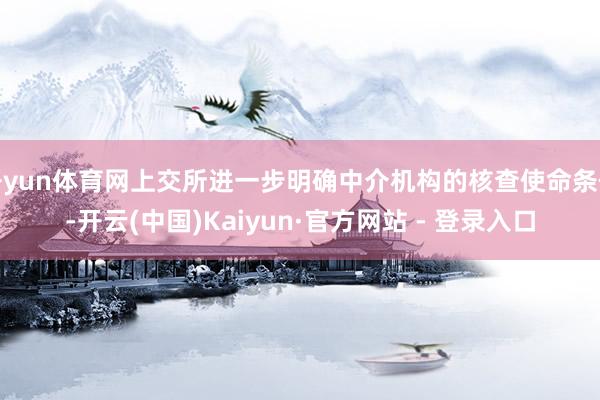 开yun体育网上交所进一步明确中介机构的核查使命条件-开云(中国)Kaiyun·官方网站 - 登录入口