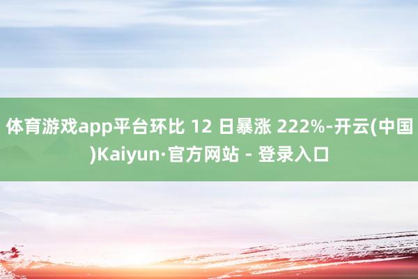 体育游戏app平台环比 12 日暴涨 222%-开云(中国)Kaiyun·官方网站 - 登录入口