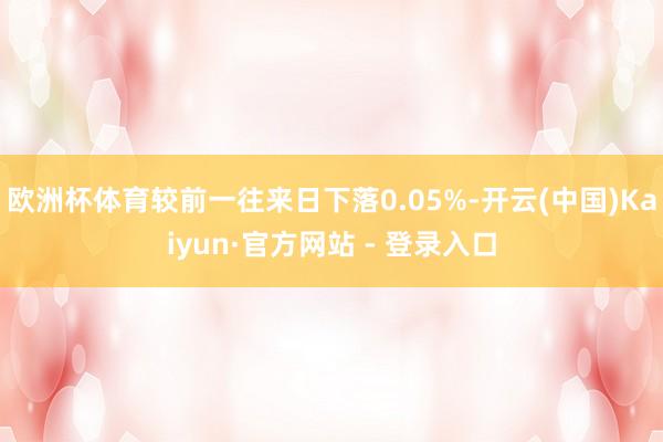 欧洲杯体育较前一往来日下落0.05%-开云(中国)Kaiyun·官方网站 - 登录入口