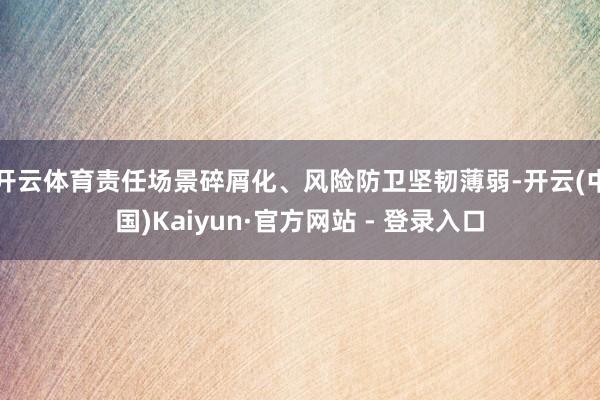 开云体育责任场景碎屑化、风险防卫坚韧薄弱-开云(中国)Kaiyun·官方网站 - 登录入口